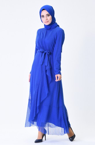 Saxe Hijab Dress 5014-03