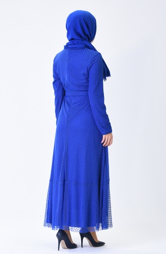 Saxe Hijab Dress 5014-03
