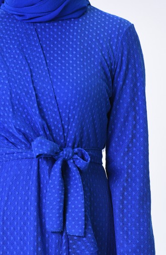 Saks-Blau Hijab Kleider 5014-03