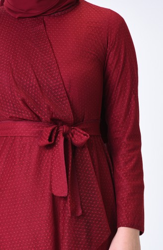 فستان أحمر كلاريت 5014-05