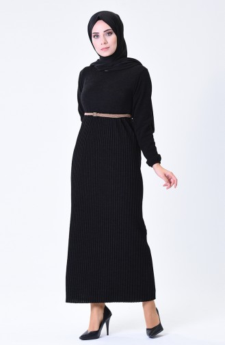 Schwarz Hijab Kleider 1078-02