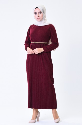 Claret Red Hijab Dress 1078-03