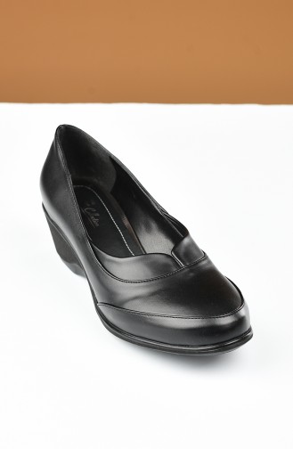 Bayan Dolgu Topuk Ayakkabı 27404-02 Siyah Cilt