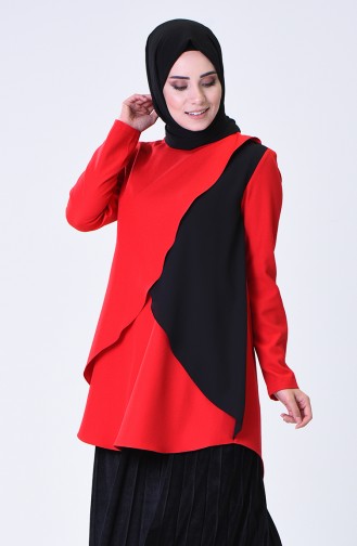 Garnili Tunik 40015-02 Kırmızı