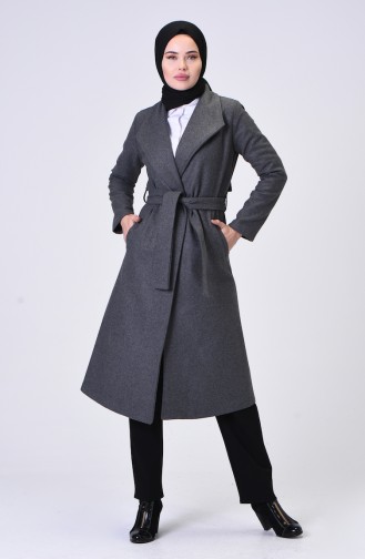 معطف طويل رمادي 6020-02
