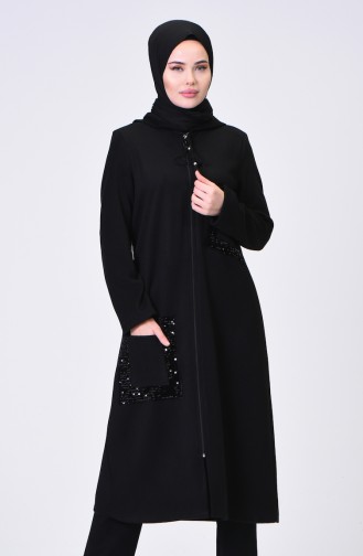 معطف طويل أسود 6030-03