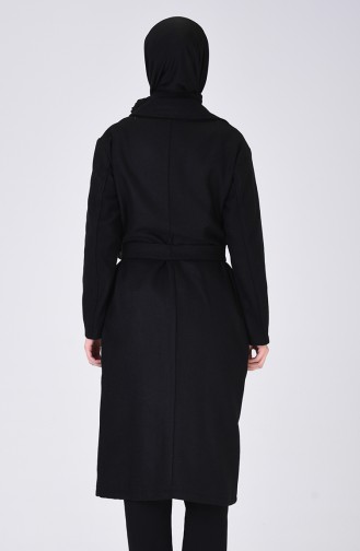 معطف طويل أسود 6035-01