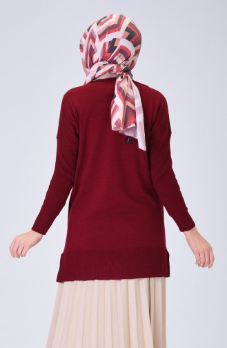 Pull Tricot Avec Poches 0511-05 Bordeaux 0511-05