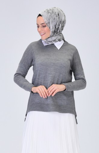 Pull Tricot Court 0522-04 Gris 0522-04