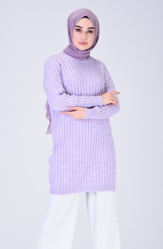 Bat Sleeve Tricot Sweater Lilac 7020-01