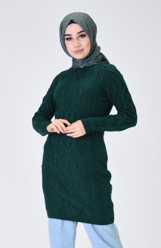 Long Tricot Sweater Emerald Green 7031-02