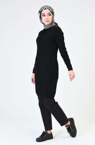 Long Tricot Sweater Black 7031-05