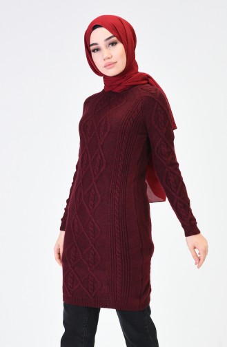 Uzun Triko Kazak 7031-06 Bordo 7031-06
