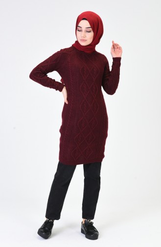 Uzun Triko Kazak 7031-06 Bordo 7031-06
