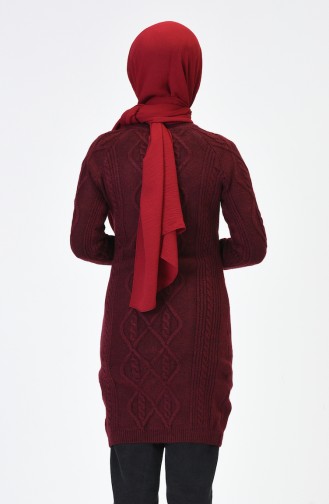 Uzun Triko Kazak 7031-06 Bordo 7031-06