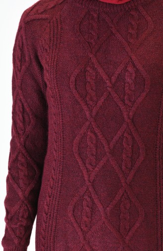 Uzun Triko Kazak 7031-06 Bordo 7031-06