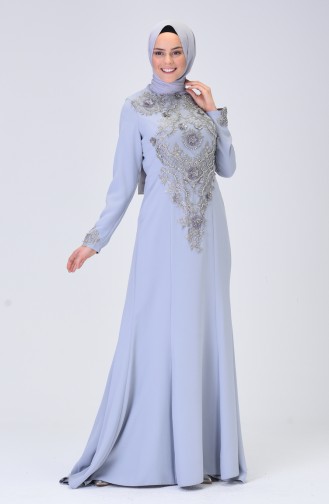 Grau Hijab-Abendkleider 6174A-01