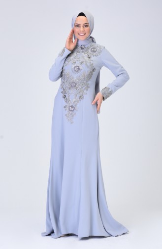 Grau Hijab-Abendkleider 6174A-01