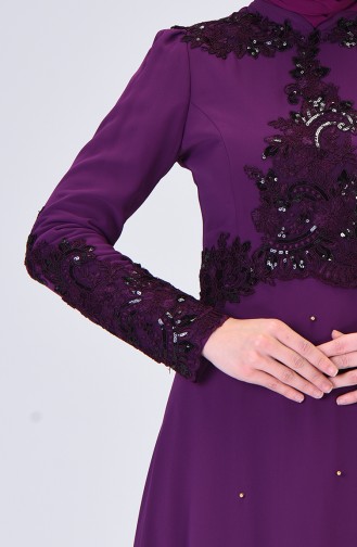 Lace Evening Dress Damson 6172-01