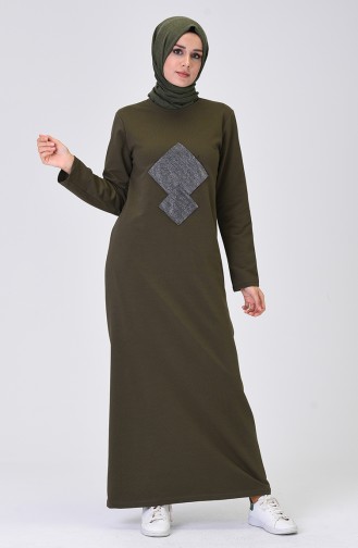Khaki Hijab Dress 0072-04