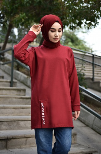 Two Yarn Slit Tunic Bordeaux 0060-03