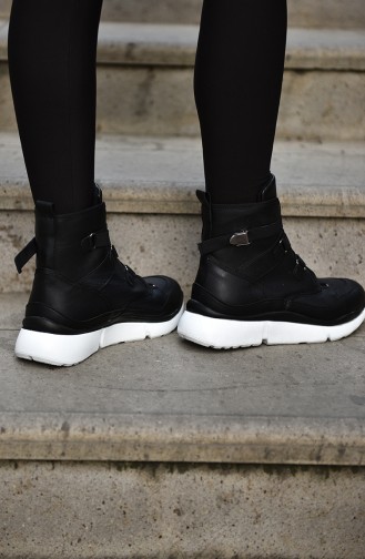 Bottes Détaillées à Bande Extensible Pour Femmes 7605 Noir 7605