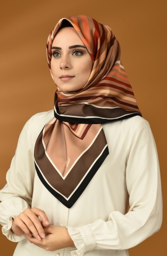 Armine Trend Eşarp 25316-11 Koyu Kahverengi