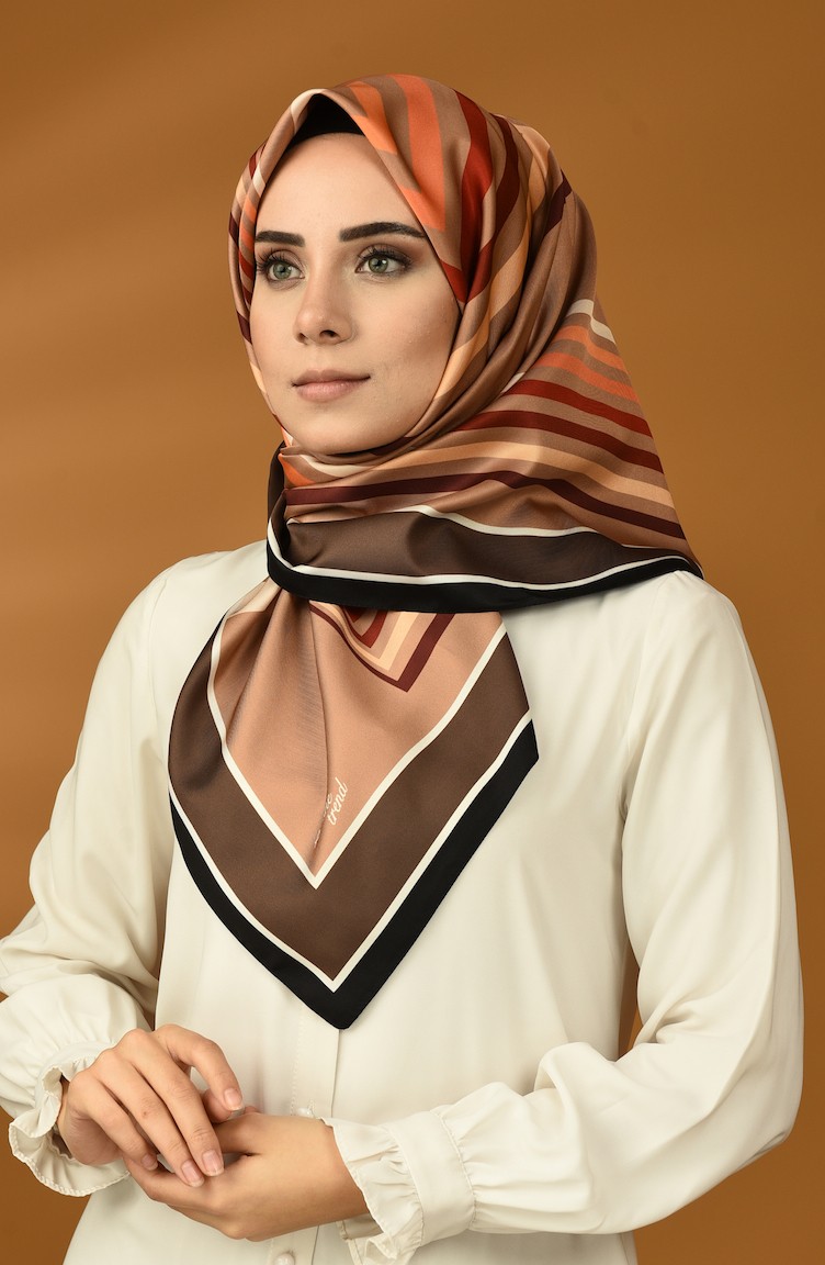 Armine Trend Eşarp 25316-11 Koyu Kahverengi