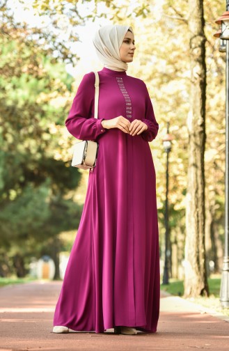 Fuchsia Hijab-Abendkleider 8030-08