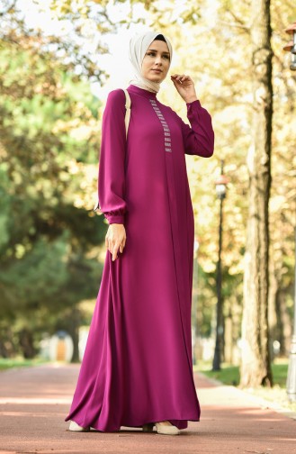 Fuchsia Hijab-Abendkleider 8030-08