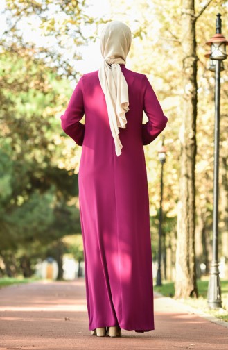 Fuchsia Hijab-Abendkleider 8030-08