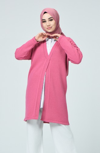 Cross V Neck Cardigan Rose Dried 4185-02