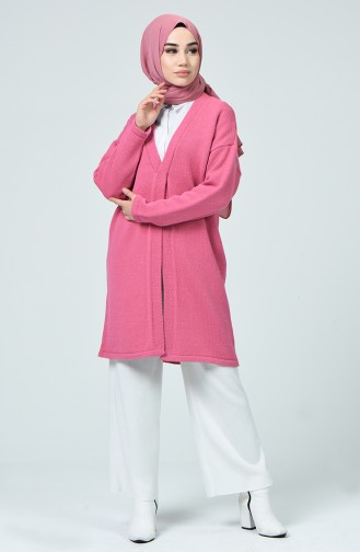 Cross V Neck Cardigan Rose Dried 4185-02