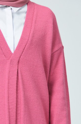 Cross V Neck Cardigan Rose Dried 4185-02