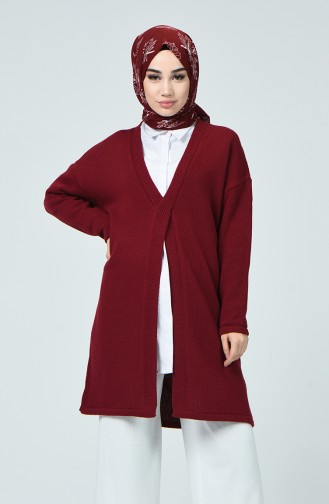 Çapraz V Yaka Hırka 4185-06 Bordo