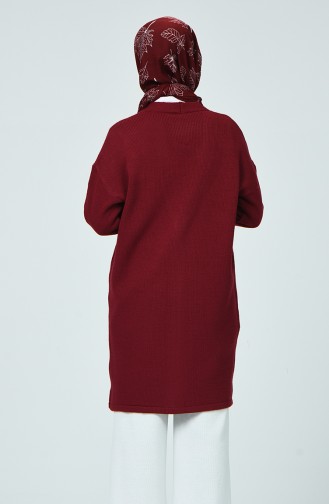 Cross V Neck Cardigan Bordeaux 4185-06