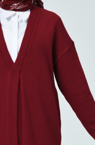 Cross V Neck Cardigan Bordeaux 4185-06