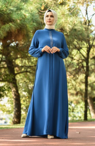 Indigo Hijab-Abendkleider 8030-07