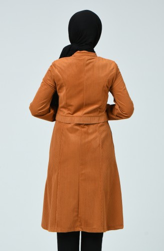 Velvet Cape with Zipper Brown Tobacco 0026-02