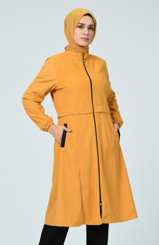 Velvet Cape with Zipper Mustard 0026-04