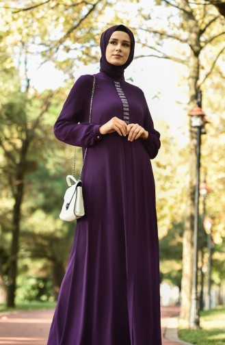 Purple İslamitische Avondjurk 8030-05