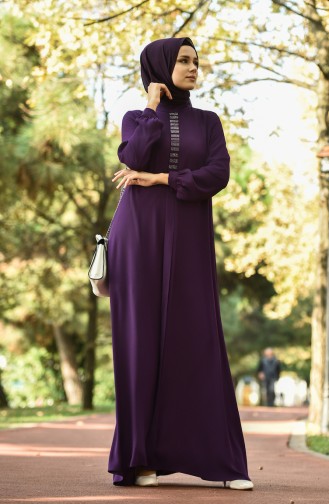 Purple İslamitische Avondjurk 8030-05