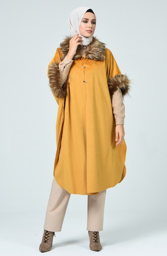 Fur Velvet Poncho Mustard 0028-02