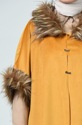 Fur Velvet Poncho Mustard 0028-02