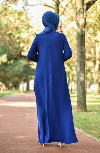 Saks-Blau Hijab Kleider 8030-06