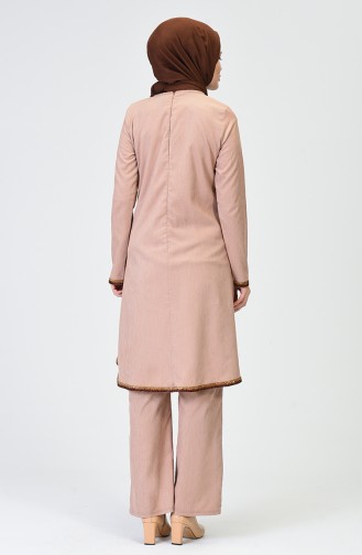 Asymmetric Tunic Trousers Double Suit 11190-02 Beige 11190-02