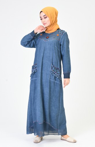 Indigo Hijab Dress 9999-01