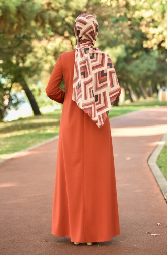 Ziegelrot Hijab Kleider 8110-01