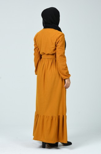 Mustard Hijab Dress 1214-03