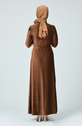 Sequin Velvet Dress Brown Tobacco 1254-05